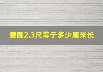 腰围2.3尺等于多少厘米长