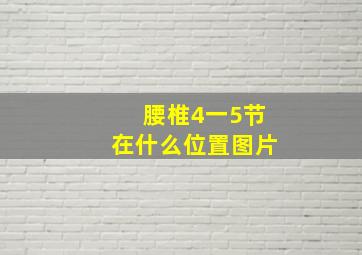 腰椎4一5节在什么位置图片