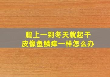 腿上一到冬天就起干皮像鱼鳞痒一样怎么办