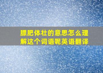 膘肥体壮的意思怎么理解这个词语呢英语翻译