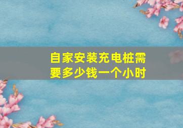 自家安装充电桩需要多少钱一个小时