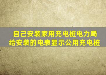 自己安装家用充电桩电力局给安装的电表显示公用充电桩