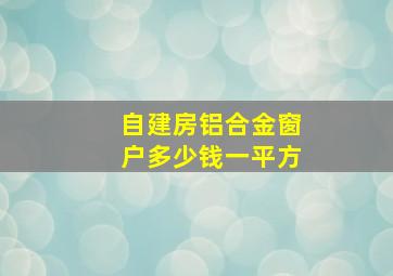 自建房铝合金窗户多少钱一平方