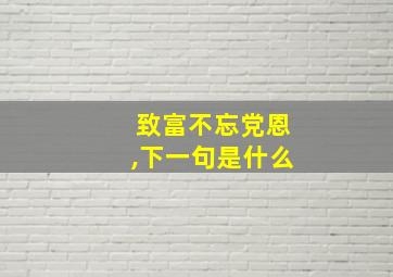 致富不忘党恩,下一句是什么