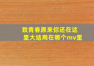 致青春原来你还在这里大结局在哪个mv里