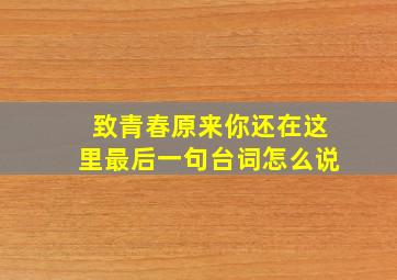 致青春原来你还在这里最后一句台词怎么说