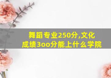 舞蹈专业250分,文化成绩3oo分能上什么学院