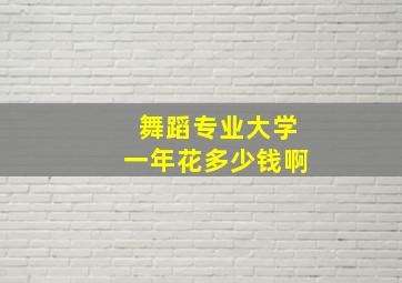 舞蹈专业大学一年花多少钱啊