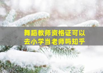 舞蹈教师资格证可以去小学当老师吗知乎