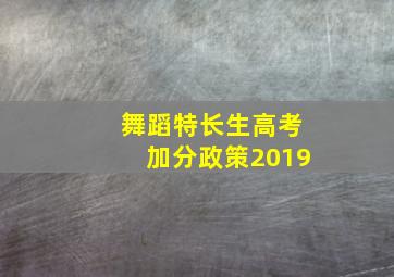 舞蹈特长生高考加分政策2019