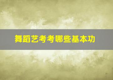 舞蹈艺考考哪些基本功