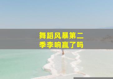 舞蹈风暴第二季李响赢了吗