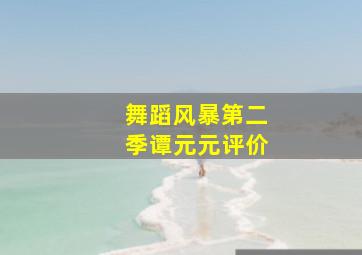 舞蹈风暴第二季谭元元评价