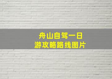 舟山自驾一日游攻略路线图片