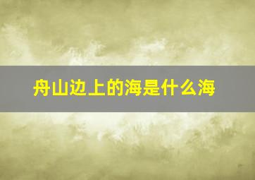 舟山边上的海是什么海