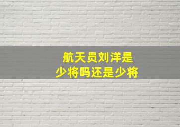 航天员刘洋是少将吗还是少将