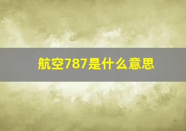 航空787是什么意思