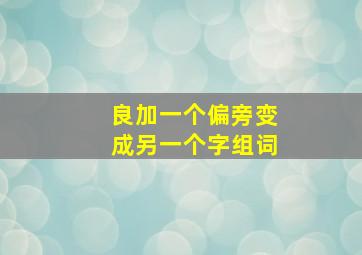 良加一个偏旁变成另一个字组词