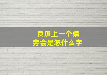 良加上一个偏旁会是怎什么字