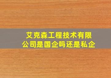 艾克森工程技术有限公司是国企吗还是私企