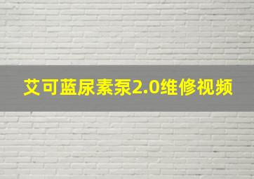 艾可蓝尿素泵2.0维修视频