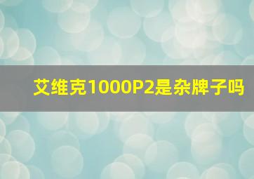 艾维克1000P2是杂牌子吗