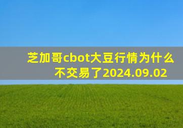 芝加哥cbot大豆行情为什么不交易了2024.09.02