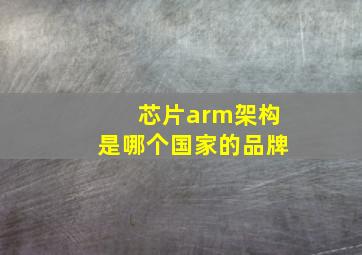 芯片arm架构是哪个国家的品牌