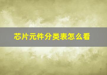 芯片元件分类表怎么看