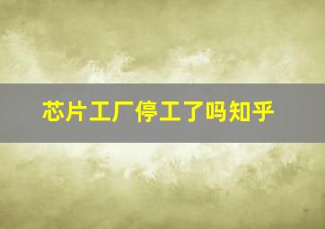 芯片工厂停工了吗知乎