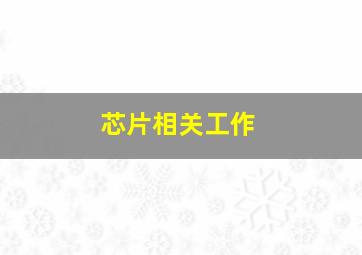 芯片相关工作