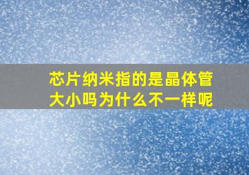 芯片纳米指的是晶体管大小吗为什么不一样呢