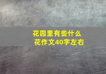 花园里有些什么花作文40字左右