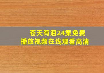 苍天有泪24集免费播放视频在线观看高清