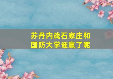 苏丹内战石家庄和国防大学谁赢了呢