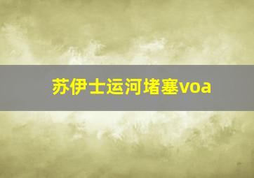 苏伊士运河堵塞voa