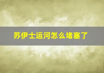 苏伊士运河怎么堵塞了