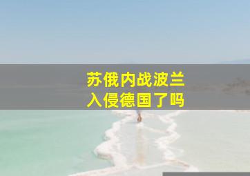 苏俄内战波兰入侵德国了吗