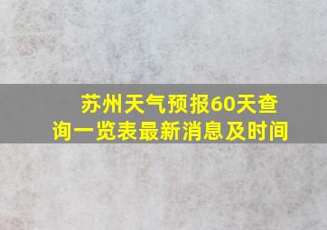 苏州天气预报60天查询一览表最新消息及时间