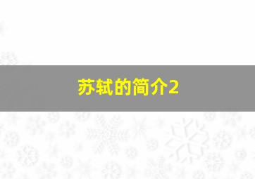 苏轼的简介2