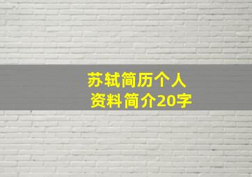 苏轼简历个人资料简介20字