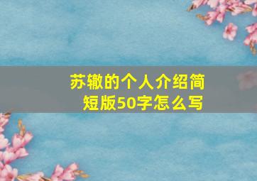 苏辙的个人介绍简短版50字怎么写