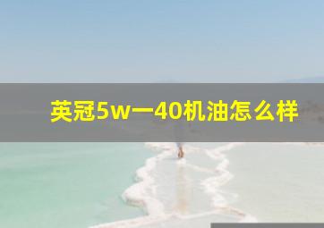 英冠5w一40机油怎么样