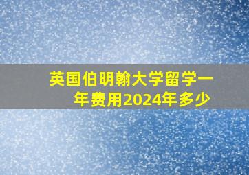 英国伯明翰大学留学一年费用2024年多少