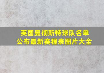 英国曼彻斯特球队名单公布最新赛程表图片大全