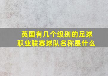 英国有几个级别的足球职业联赛球队名称是什么