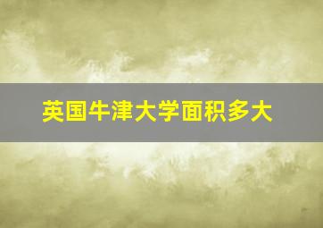 英国牛津大学面积多大