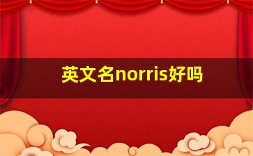 英文名norris好吗