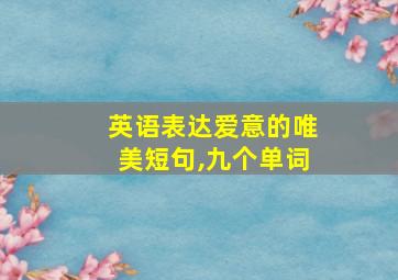 英语表达爱意的唯美短句,九个单词