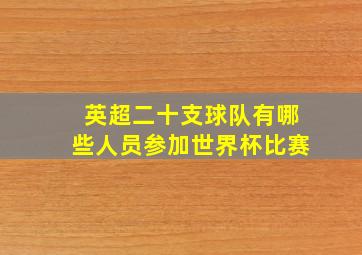 英超二十支球队有哪些人员参加世界杯比赛